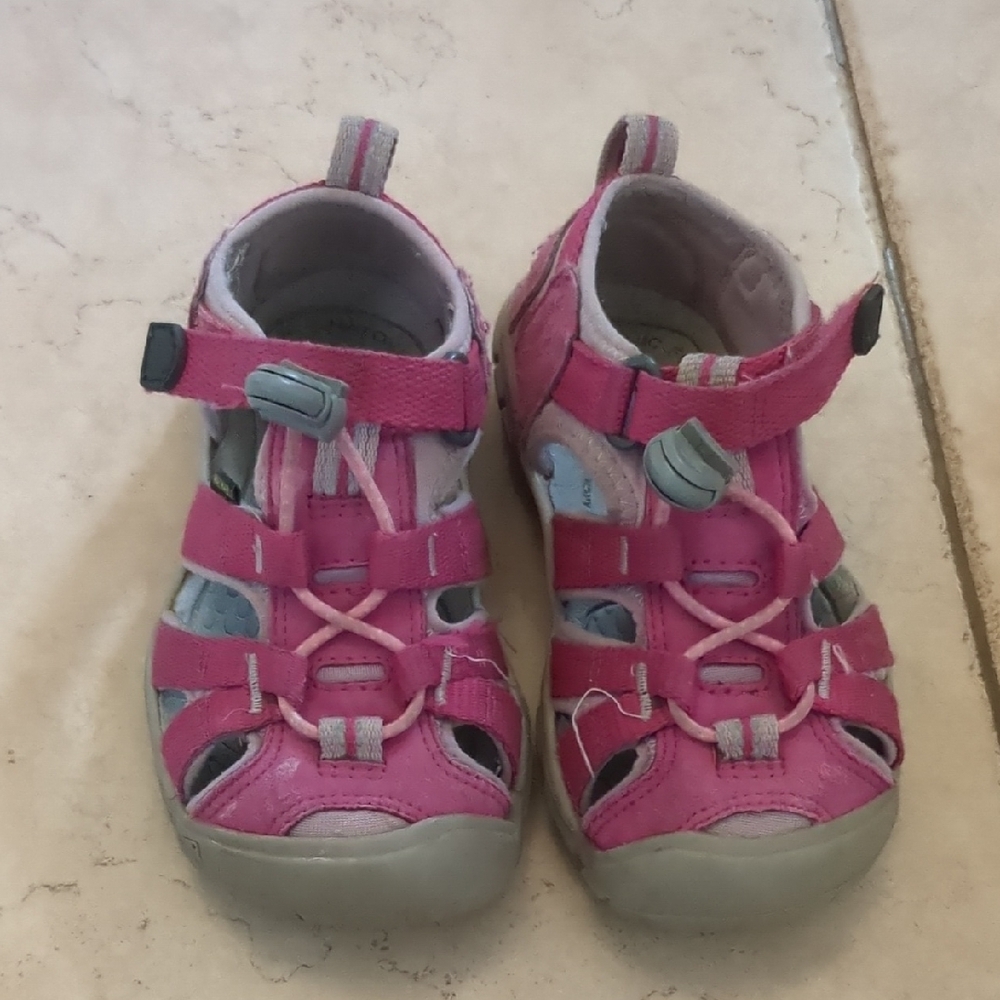 Pink and Gray Active Sandals with Velcro Closure